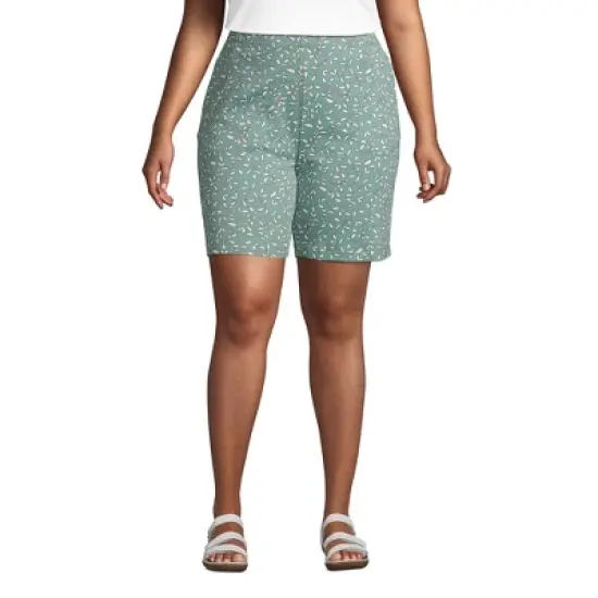 Lands' End Women's Sport Knit High Rise Elastic Waist Pull On Shorts image {9}