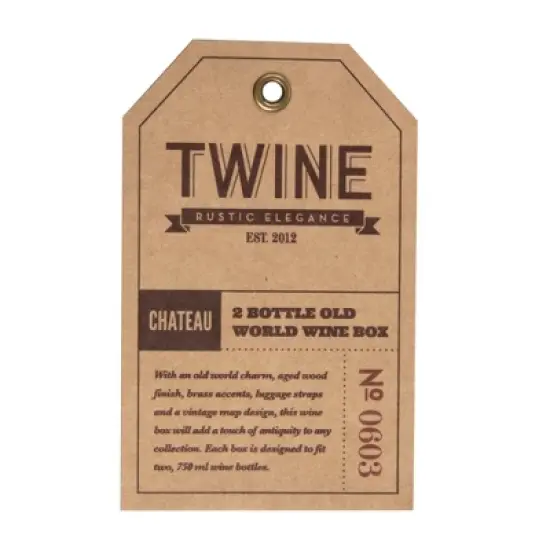 Twine Old World Wooden Wine Bottle Gift Box image {3}