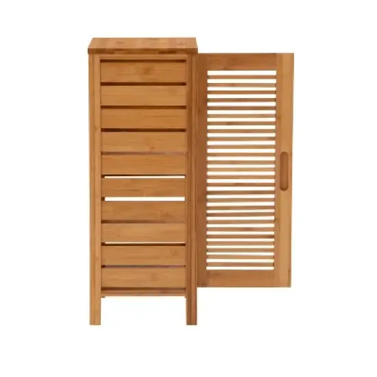 Bracken One-Door Floor Cabinet Natural - Linon image {4}