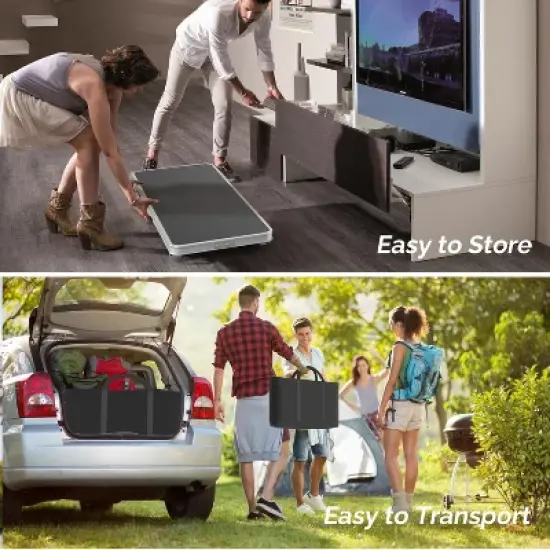 VINGLI Folding Portable Bar Table, Mobile Bar Table for Events, Party, Camping, Picnic, Tradeshow, Indoor with Black Skirt image {3}