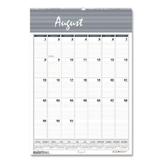 House of Doolittle Academic Year Bar Harbor Recycled Wirebound Monthly Wall Calendar 12-Month August 2025 to July 2026 White image {4}