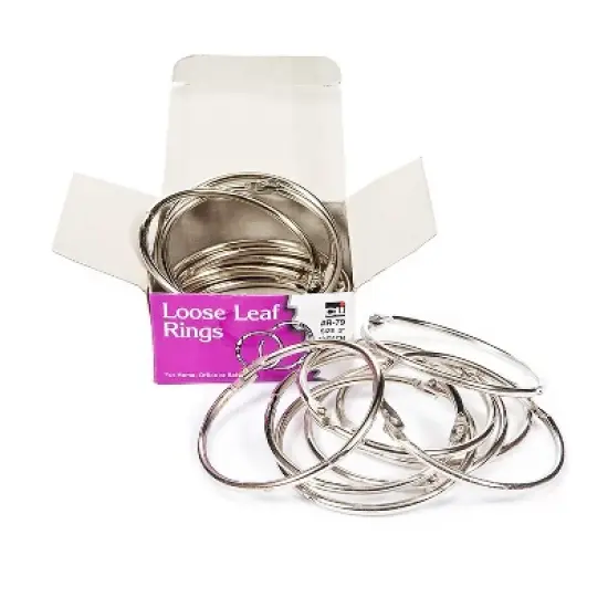 CLI Charles Leonard Nickel Plated Metal Book Rings 3" Silver 10 Per Pack 3 Packs (CHLR79-3) image {1}