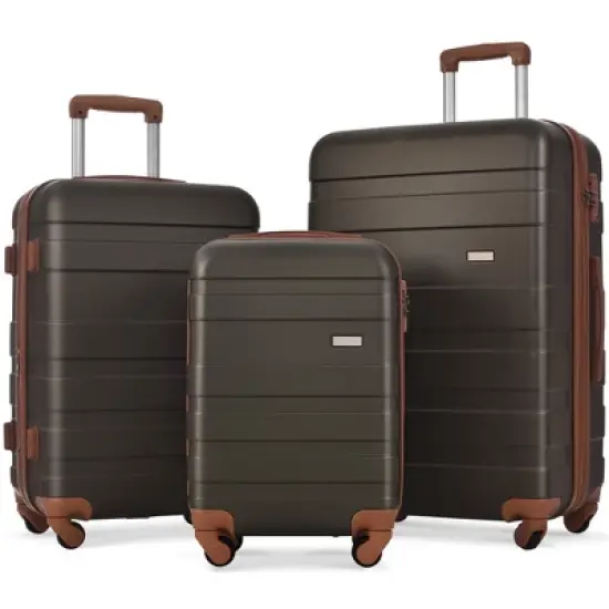 3 PCS Expandable ABS Hard Shell Luggage Set with Spinner Wheels and TSA Lock - ModernLuxe image {25}