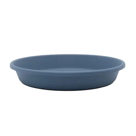 The HC Companies Classic Plastic 16" Round Plant Flower Pot Planter Deep Saucer Drip Tray for Indoor or Outdoor Settings, Fits 17" Pots, Slate Blue image {2}