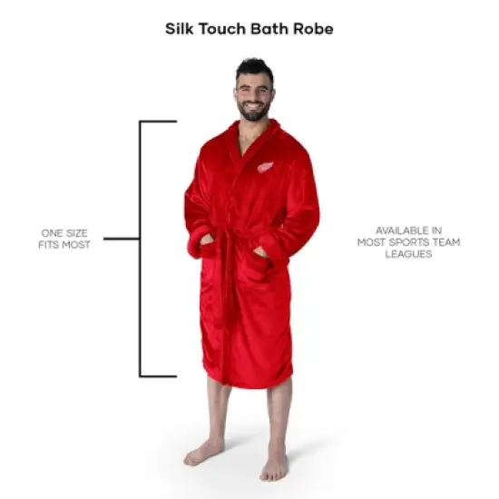 Detroit Red Wings NHL L/XL Silk Touch Bathrobe 26x47 Inches image {4}