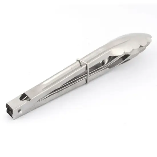 Unique Bargains Metal Super Market Restaurant Buffet Food Tongs 9" Silver Tone 1 Pc image {1}