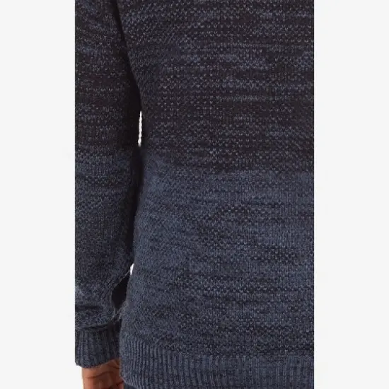 X RAY Men's Slim Fit Knitted Hoodie Sweater, Casual Color Block Hooded Pullover Top image {4}