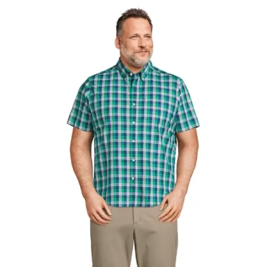 Lands' End Men's Traditional Fit Short Sleeve Essential Lightweight Poplin image {11}