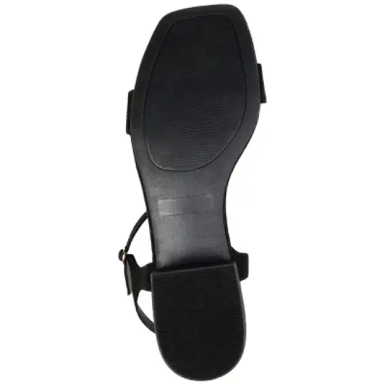Journee Collection Womens Beyla Open Square Toe Low Block Heel Sandals image {4}