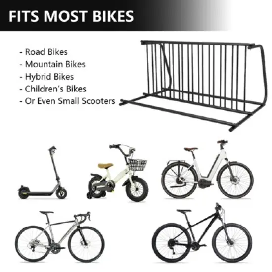 Commercial Bike Rack Garage, Grid Bike Rack in Ground, 10-Bike Capacity Dual Sided Bicycle Storage Stand Parking Stand for Garages, Stores image {7}