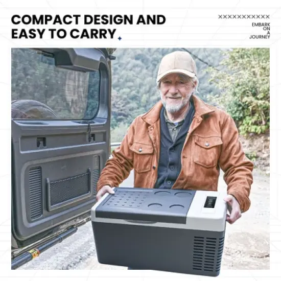 Simzlife 12 Volt Portable Car Refrigerator 19QT(18L) ,  -4&sbquo;&Ntilde;&acirc;-50&sbquo;&Ntilde;&acirc;, 12/24V DC & 110-240V AC, Mini Car Fridge for Camping, Travel, Truck, Home, Black image {3}