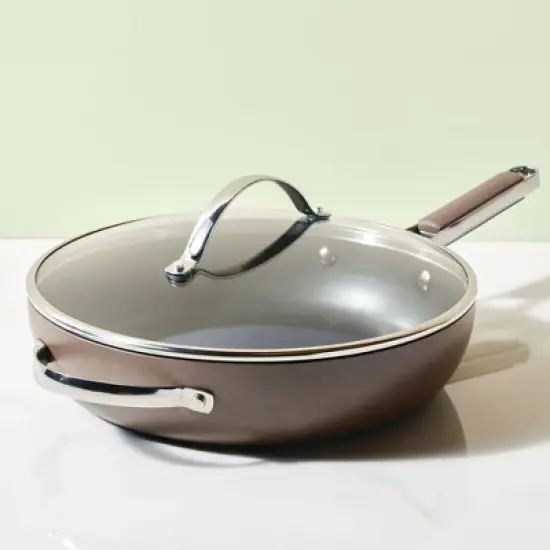 Ayesha Curry Professional 12.25" Covered Deep Frying Pan with Helper Handle Charcoal image {5}