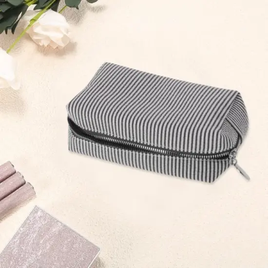 Unique Bargains Striped Pattern Makeup Bag for Travel 1 Pc image {2}