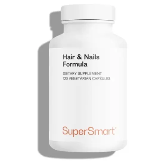 SuperSmart Hair & Nails Formula - Patented Solubilized Keratine - with Biotin, Bamboo, MSM, Cynatine HNS Keratin | Non-GMO - 120 Vegetarian Capsules image {8}