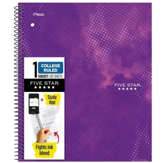 Five Star Active Subject Notebook 80ct Purple image {8}