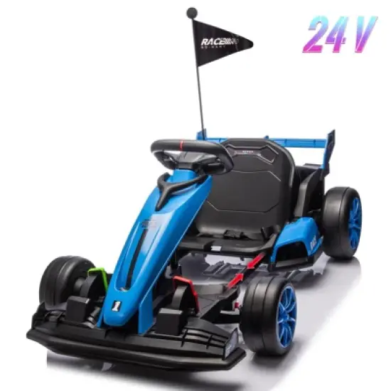 Garvee 24V Electric Go Kart for Kids Ages 6-12, 7.5MPH High-Speed Drift Car with Adjustable Seat, 2&times;200W Motors,7Ah Battery,135lbs Max Load image {6}