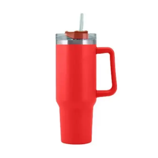 30OZ Straw Coffee Insulation Cup W/ Handle Portable Car Stainless Steel Water Bottle LargeCapacity Travel BPA Free Thermal Mug image {13}