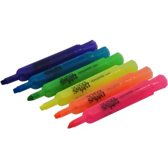 School Smart Highlighter, Chisel Tip, Tank Style, Assorted, Pack of 48 image {3}