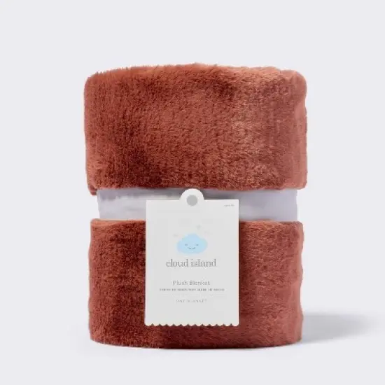 Solid Satin Edge Plush Baby Blanket - Russet Brown - Cloud Island&trade; image {3}
