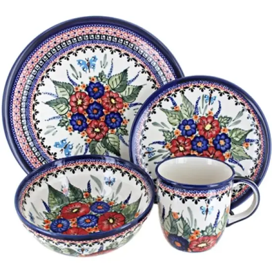Blue Rose Polish Pottery Zaklady Dinnerware (16 PC) image {7}