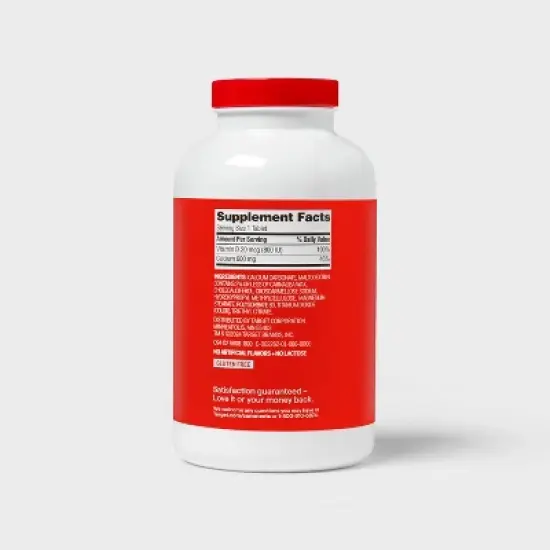 Calcium + Vitamin D3 Tablets - 500ct - up&up&trade; image {2}