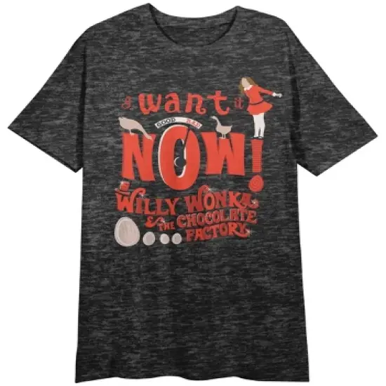 Willy Wonka & The Chocolate Factory Veruca Salt Crew Neck Short Sleeve Charcoal Heather Women's Night Shirt image {2}