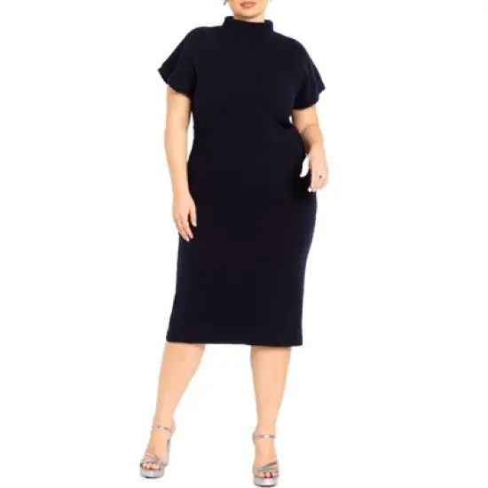 ELOQUII Women&rsquo;s Plus Size Short Sleeve Sweater Dress image {4}