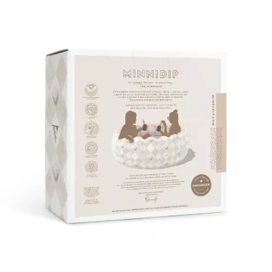 MINNIDIP Exclusive Resort Collection Tufted Pool 125 gal Novelty Kiddie Pool - Travertine Shells: PVC Inflatable with Drain Plug image {2}