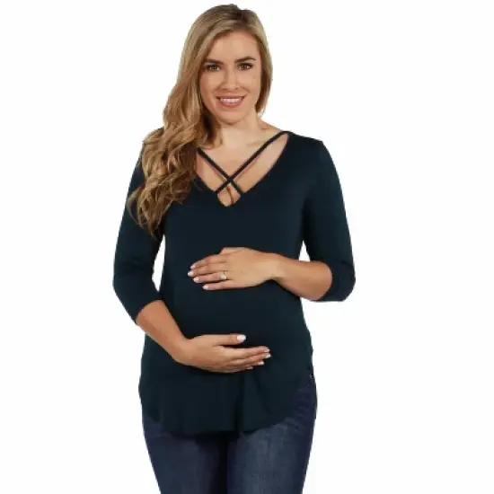Womens Maternity Criss Cross Tunic Top image {5}
