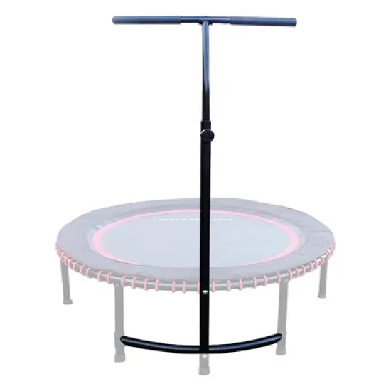 LEAPS & REBOUNDS 40" Adjustable Stability Bar Attachment with 40" Mini Fitness Trampoline and Home Gym Rebounder for Cardio Exercises, Red image {1}