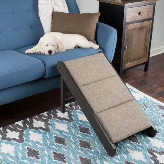 Pet Adobe Foldable Wooden Pet Ramp, Gray/Cream image {9}