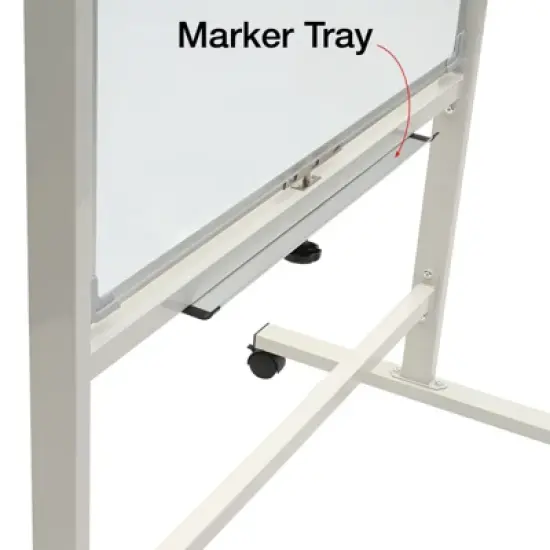 Excello Global Products 36"x42" Reversible Whiteboard on Wheels (White Frame) image {3}