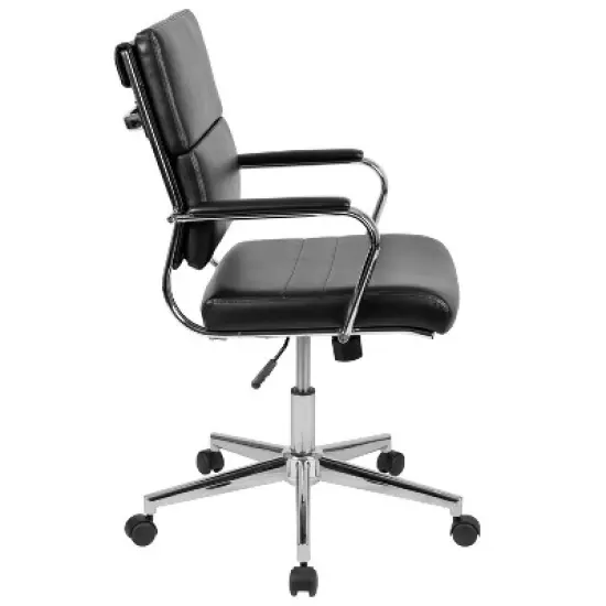 Emma and Oliver Mid-Back LeatherSoft Contemporary Panel Executive Swivel Office Chair image {11}