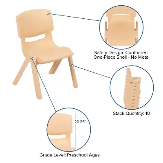 Flash Furniture 2 Pack Plastic Stackable School Chair with 10.5" Seat Height image {8}