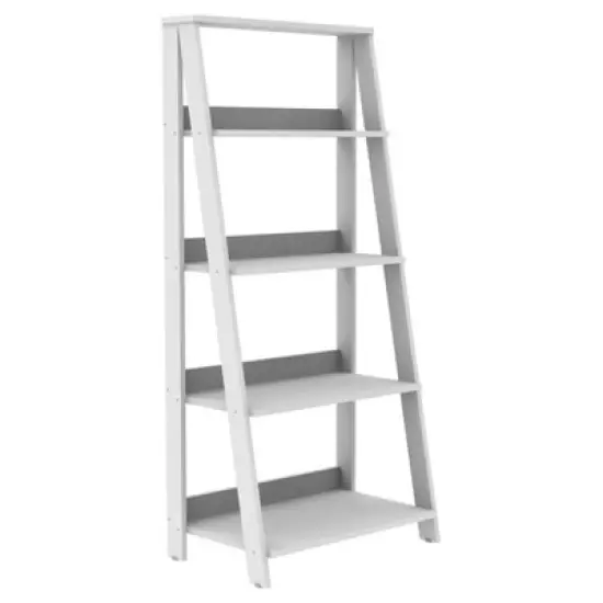 55" Thatcher Transitional Wood 4 Shelf Ladder Bookshelf - Saracina Home image {11}