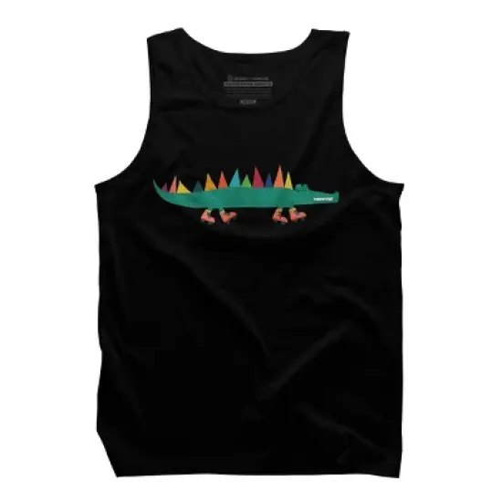 Men's Design By Humans Whimsical Crocodile On Skates By radiomode Tank Top image {2}