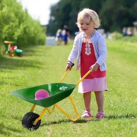 Costway Steel Wheelbarrow for Kids Red/Green image {2}