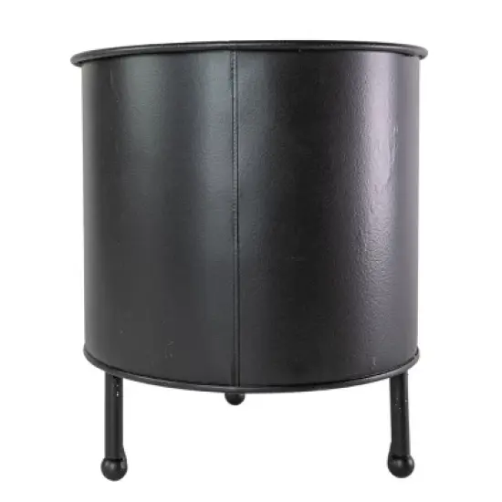 Footed Planter Black Metal - Foreside Home & Garden image {4}
