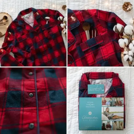 Women's Soft Warm Flannel Sleep Shirt, Button Down Boyfriend Nightgown image {4}