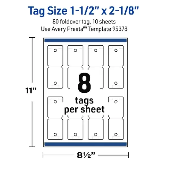 Avery Rounded Foldover Tags, 1-1/2" x 2-1/8", Matte White, 80 Total image {4}
