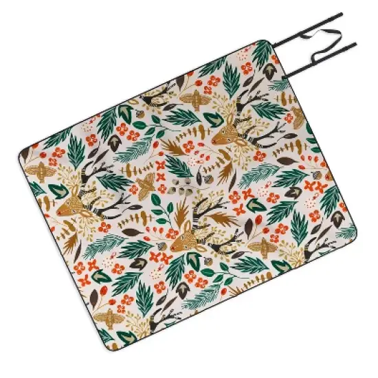Marta Barragan Camarasa Christmas in the wild nature Picnic Blanket -Deny Designs image {3}