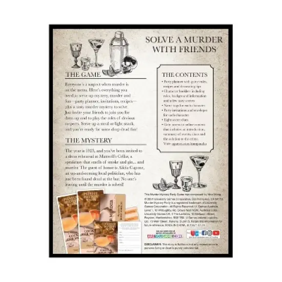 University Games Murder Mystery Party - Cocktail for Murder Board Game image {2}