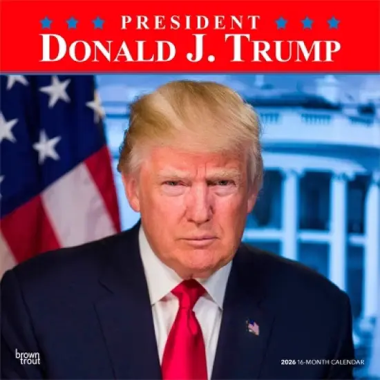 BrownTrout President Donald J. Trump 2026 12"x24" Hanging Square Wall Calendar Plastic-Free image {9}