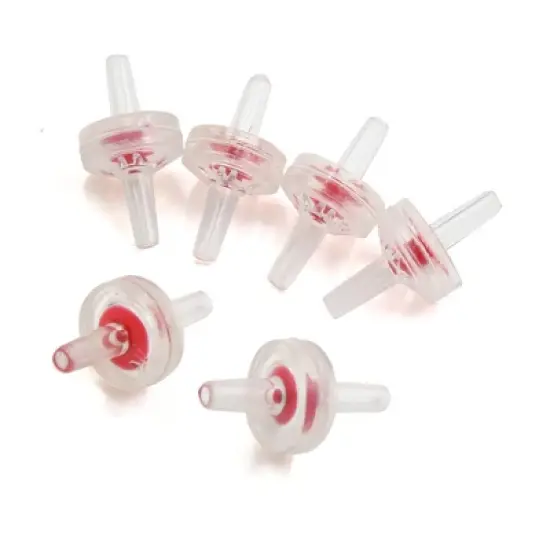 Unique Bargains Plastic Non Return Check Valves Aquarium Air Pump Accessories Red Clear 6 Pcs image {2}