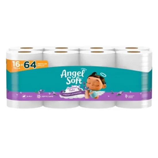Angel Soft Toilet Paper - 16 Lavender Mega Rolls image {6}