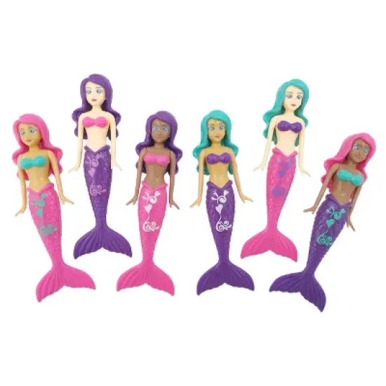 Banzai Magical Mermaids Dive Game &ndash; 6-Pack of Colorful Underwater Pool Toys image {3}