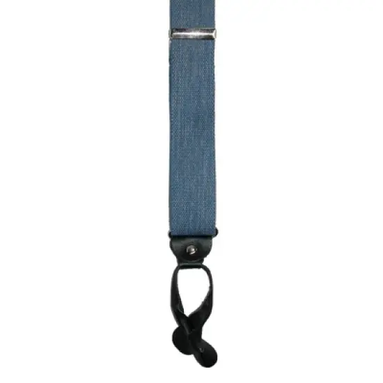 CTM Men's Elastic Denim 2 Inch Button-End Suspenders image {1}