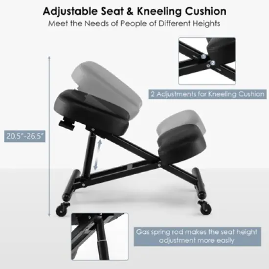 Costway Ergonomic Kneeling Chair Adjustable Stool Memory Foam Angled Seat image {7}