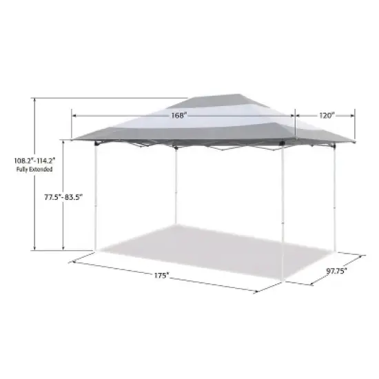 Z-Shade 14 x 10 Foot Instant Canopy Outdoor Patio Shelter, Grey & White (2 Pack) image {2}