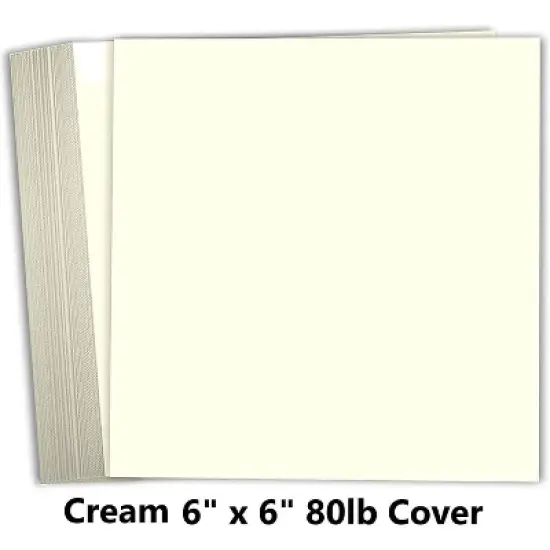 Hamilco 6x6 Cream White Scrapbook Cardstock Paper Heavyweight 100lb Cover Card Stock 100 Pack image {1}